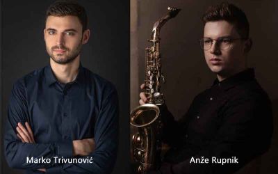 Marko Trivunović (Akkordeon) und  Anže Rupnik (Saxophon)